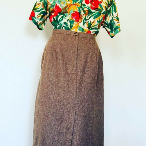 Vintage Ira Joyce Herringbone Pencil Skirt 1970s - Fresh Stock Dated February 2026