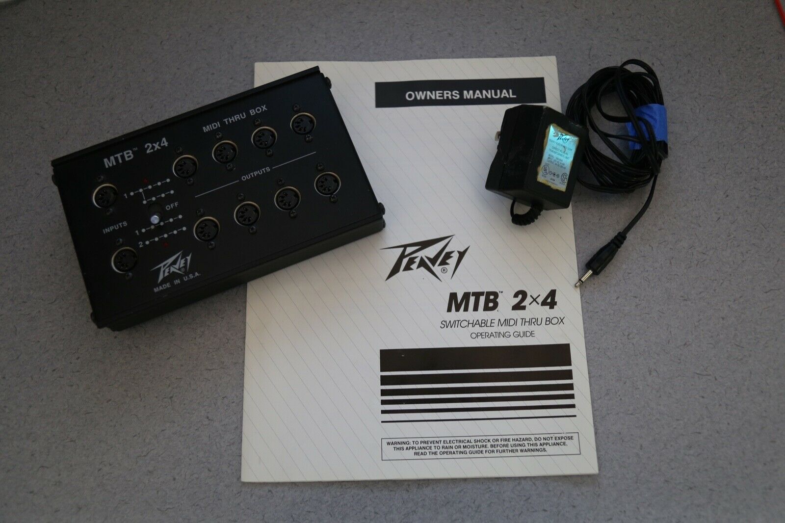 Vintage Peavey MDB 2X4 MIDI Distribution Box with AC Power Supply and manual - Fresh Stock Dated February 2026