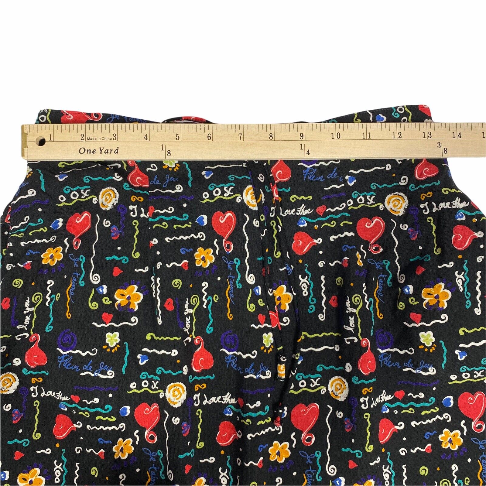 VTG Ali Miles Midi Skirt Women 8 Black Colorful Art To Wear Pockets Love Teacher - Fresh Stock Dated March 2026
