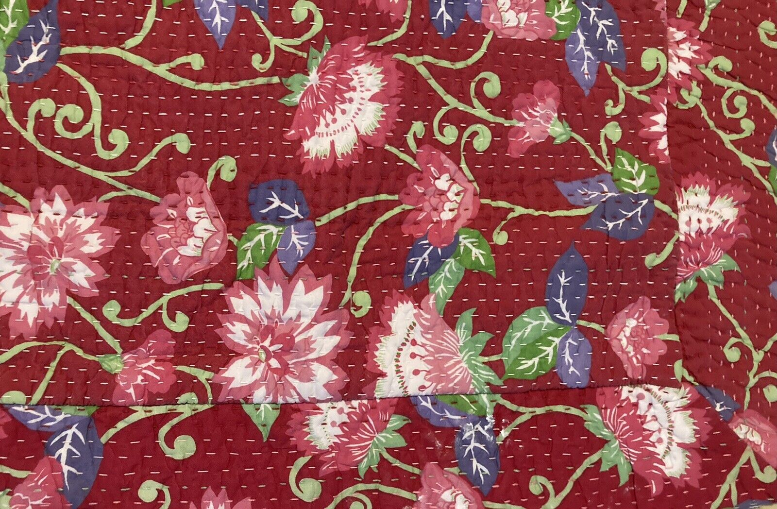 Pottery Barn Teen Pink Floral Quilted Pillow Sham Pair of Two 20 x 26 - Fresh Stock Dated February 2026