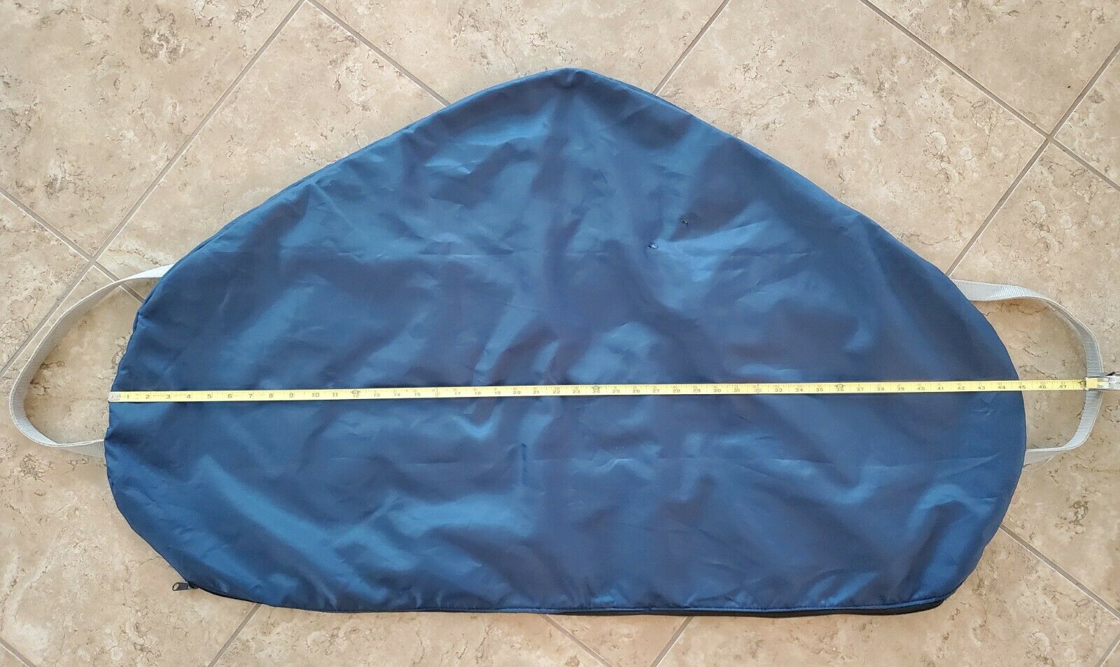Dover Saddlery Blue nylon fleece-lined zip English saddle cover carrier 45