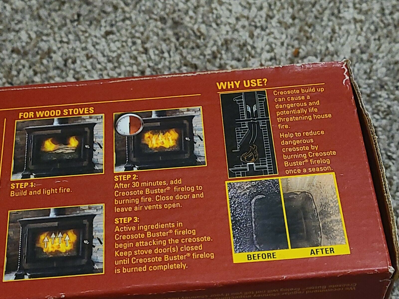 PINE MOUNTAIN CREOSOTE BUSTER CHIMNEY CLEANING FIRE LOG LOT OF 2 - Fresh Stock Dated December 2025