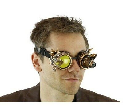 Antique Gold Steampunk Light-Up Goggles Magnifier 12/72 Adult Festival Glasses - Fresh Stock Dated February 2026