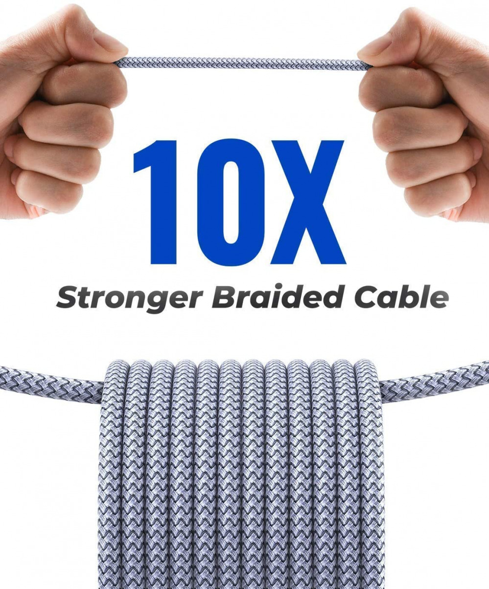 2 PACK 6.6FT+6.6FT AINOPE USB 3.0 Extension Cable Type A 6.6FT+6.6FT, Grey - Fresh Stock Dated February 2026