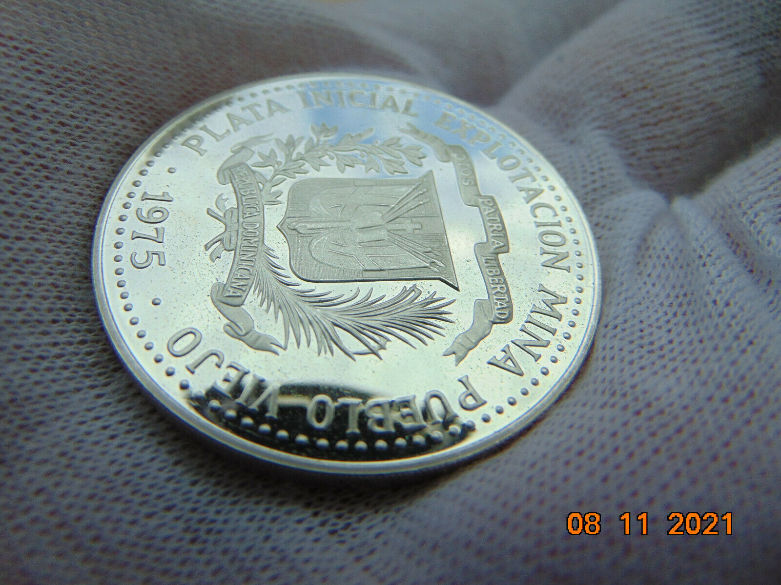 DOMINICAN REPUBLIC 1975 10 Pesos silver Proof Arte Taino - Fresh Stock Dated February 2026
