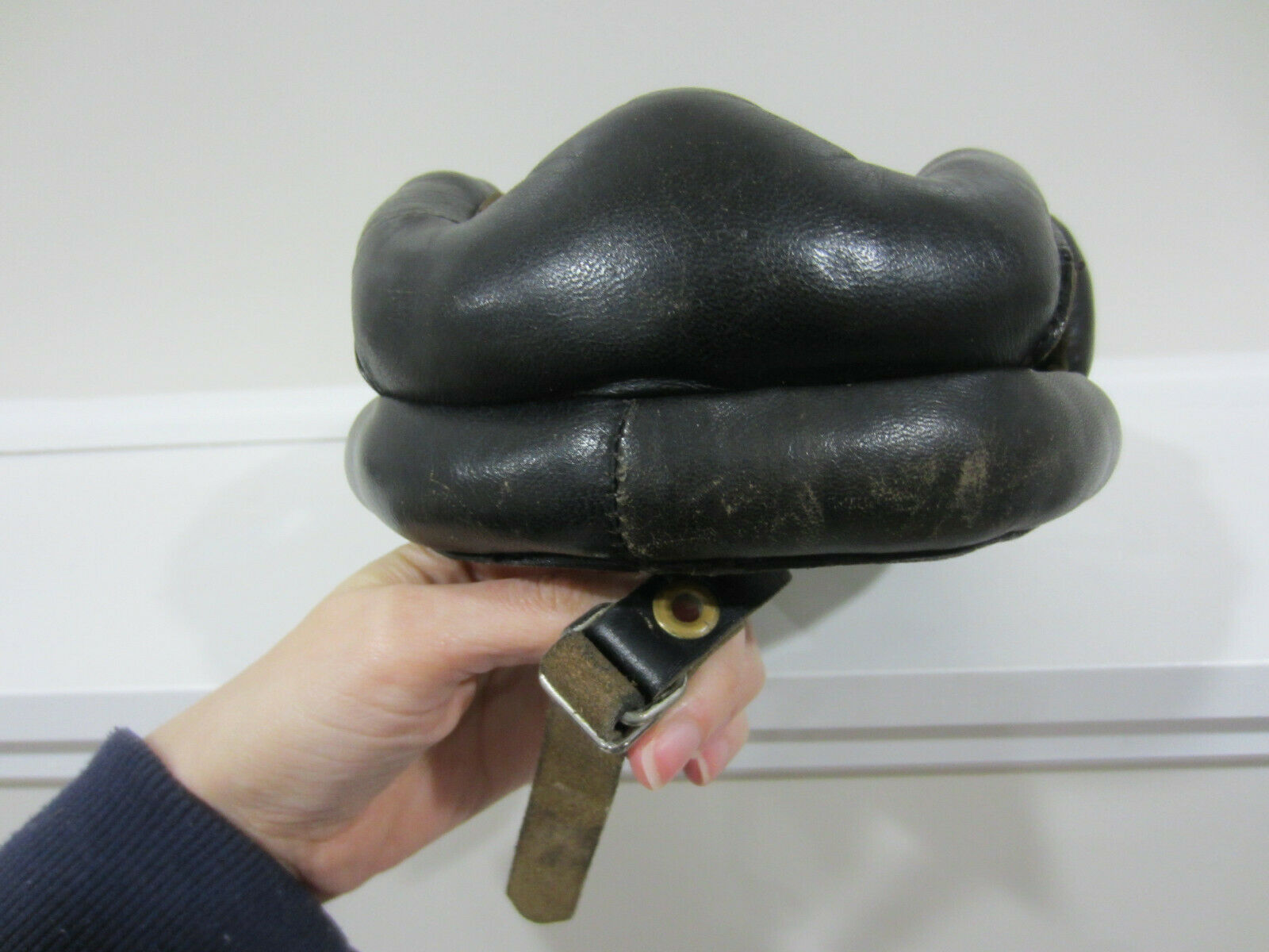 Vintage John F. Kucharik Vintage LEATHER BICYCLE HELMET -Cycling Bike Helmet - Fresh Stock Dated December 2025