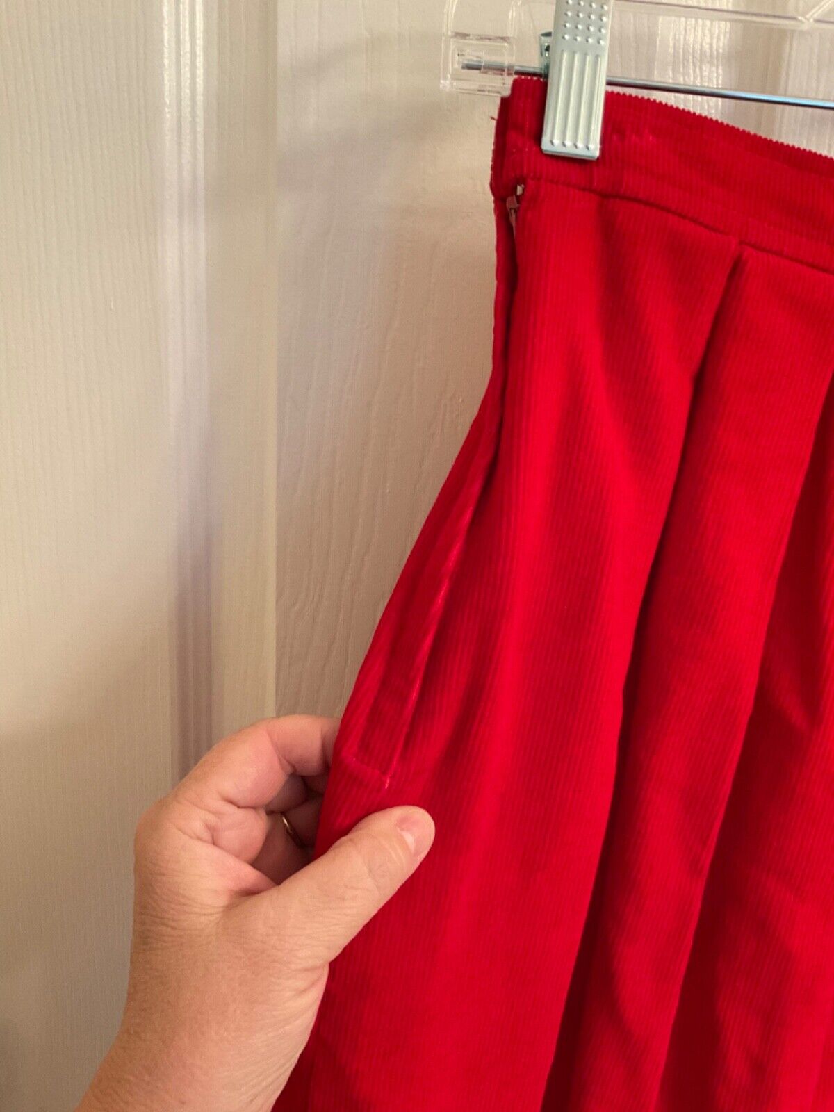Vintage The Villager Corduroy Skirt Red Sz 6 Pleated pockets - Fresh Stock Dated March 2026