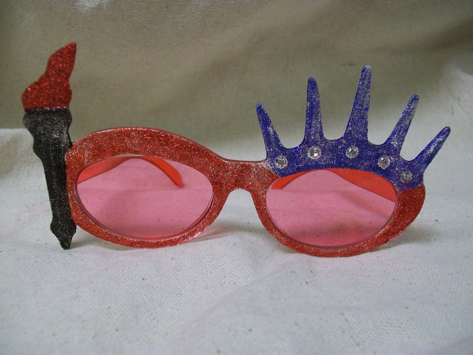 Glitter Patriotic Statue Liberty Sunglasses USA Fun 4th July Costume Glasses BBQ - Fresh Stock Dated February 2026