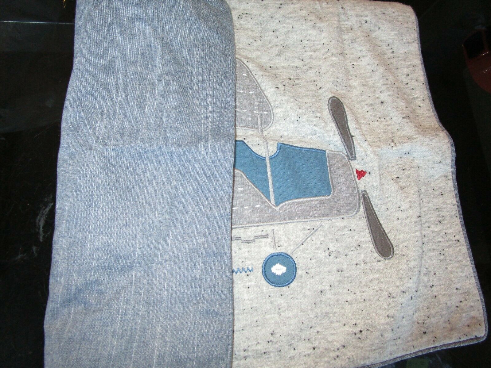 Pottery Barn Kids Applique plane airplane pillow cover photo shoot sample - Fresh Stock Dated December 2025