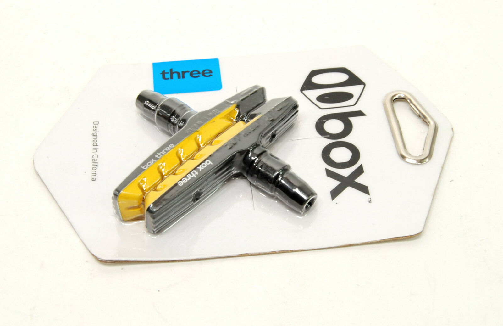 BOX COMPONENTS THREE AIR FLOW BMX Bike V-Brake Pads 70mm Yellow - Fresh Stock Dated February 2026