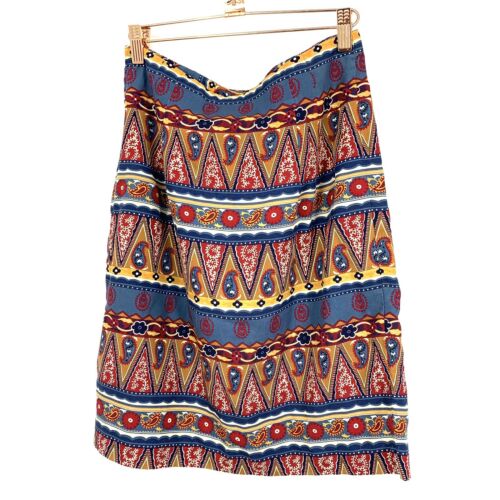 Size 8 Breeches Vintage Bohemian Tribal Cultural Zip Up Skirt Multicolor C016 - Fresh Stock Dated February 2026