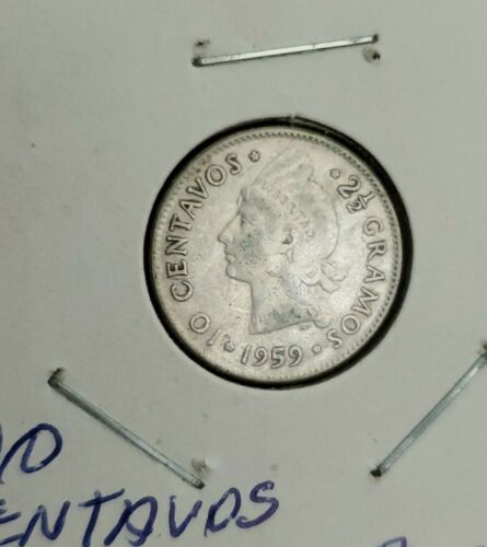 1959 Dominican Republic Silver 10 Centavos - Fresh Stock Dated December 2025