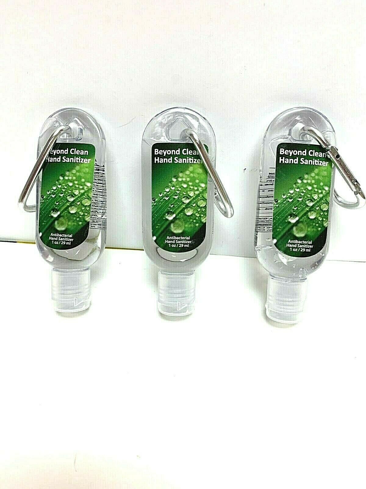 Hand Sanitizer BeyondClean Antibacterial clip hook backpack brief case 3Pcs ring - Fresh Stock Dated February 2026