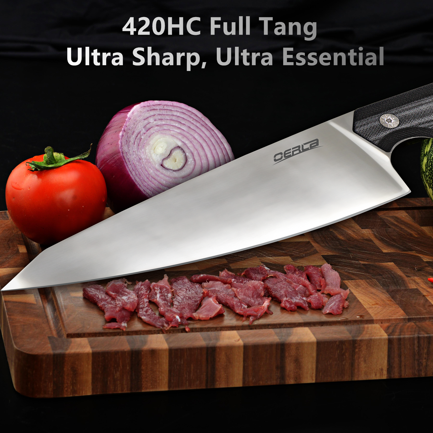 OERLA Forged Utility Knife 8 Inch Kitchen Knife G10 Handle and Bottler Opener - Fresh Stock Dated January 2026