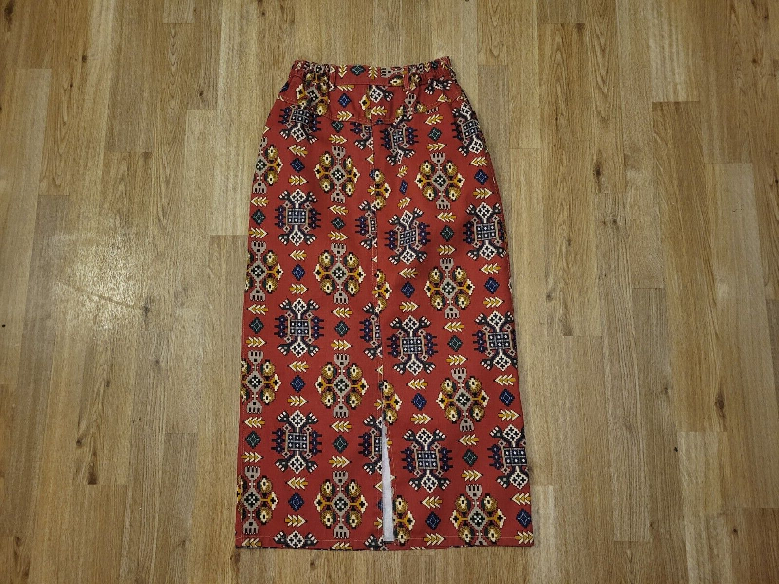 Womens Vintage Denim Jean Skirt Boho Hippie Western USA Small (Waist: 12