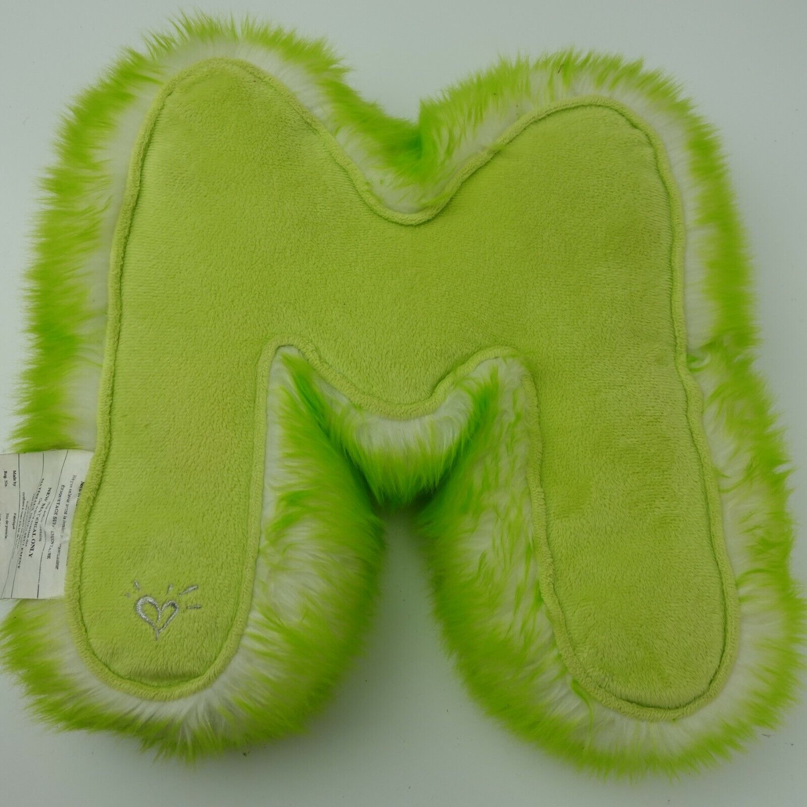 Green Plush Letter M Sequin 12