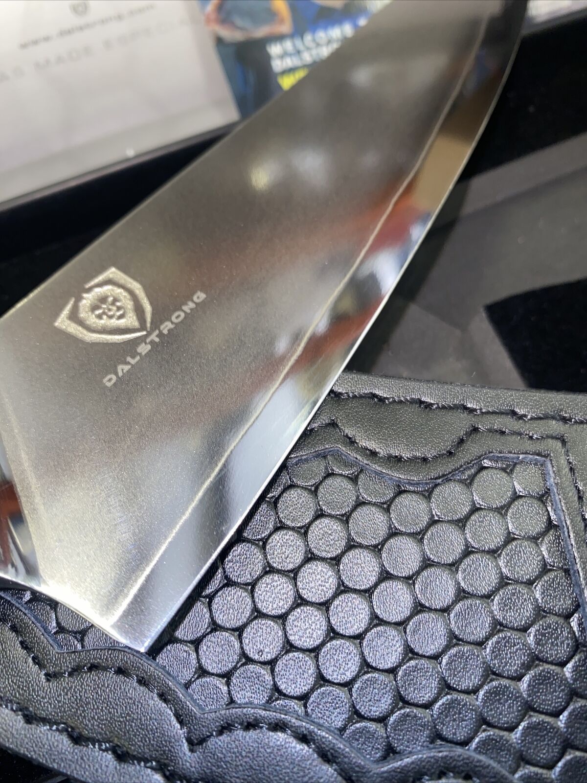 Dalstrong Frost Fire Series 8” Chef Knife w Honeycomb Handle Design Sheath - Fresh Stock Dated December 2025