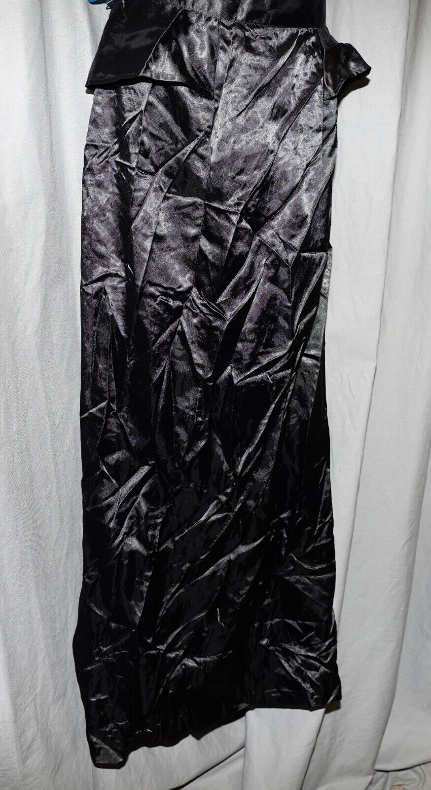 Vintage long satin skirt slippery slick sexy satiny slinky slick peplum slit W28 - Fresh Stock Dated March 2026