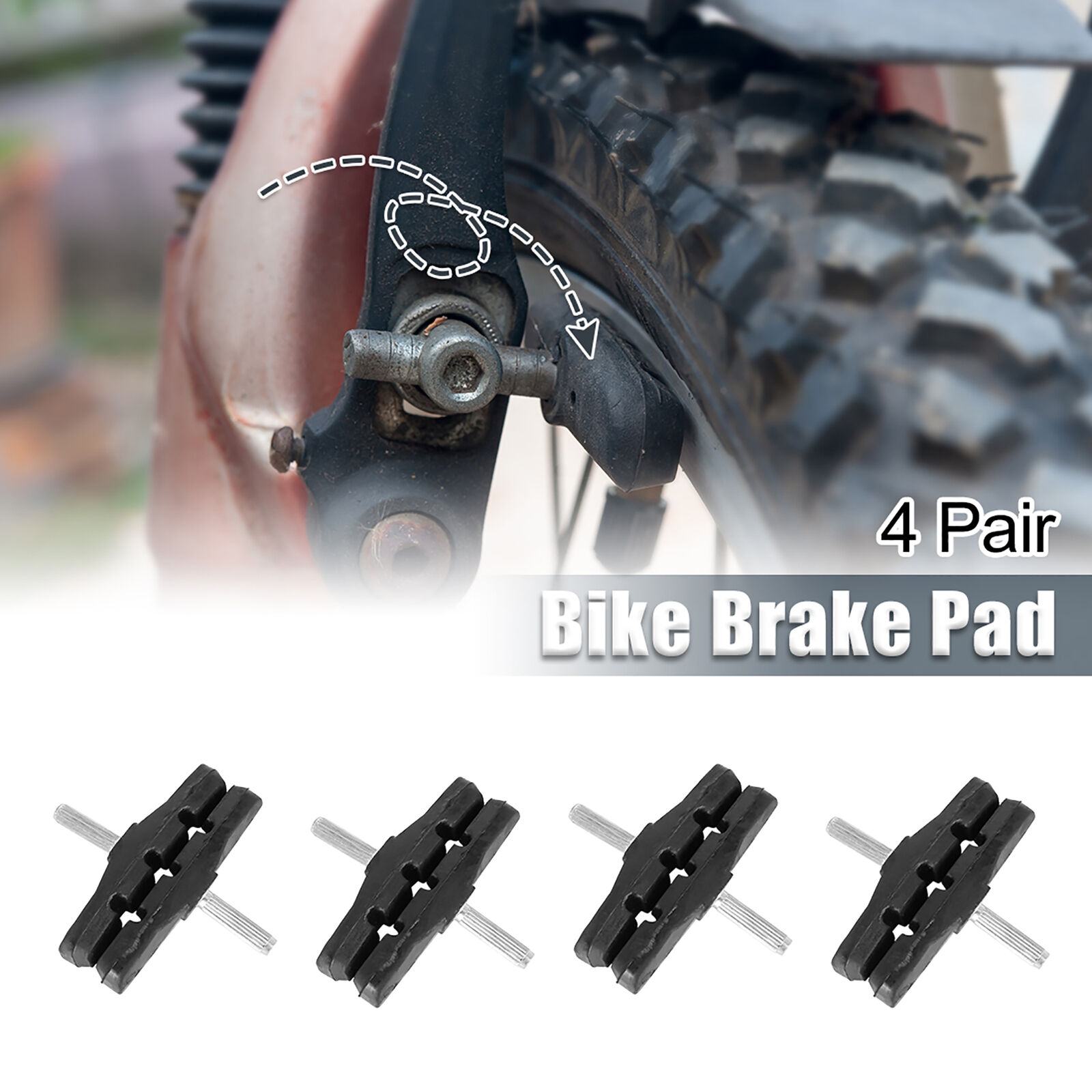 Universal Cantilever Bike Brake Pads Bicycle Block Shoes Pads Pack of 4 - Fresh Stock Dated February 2026