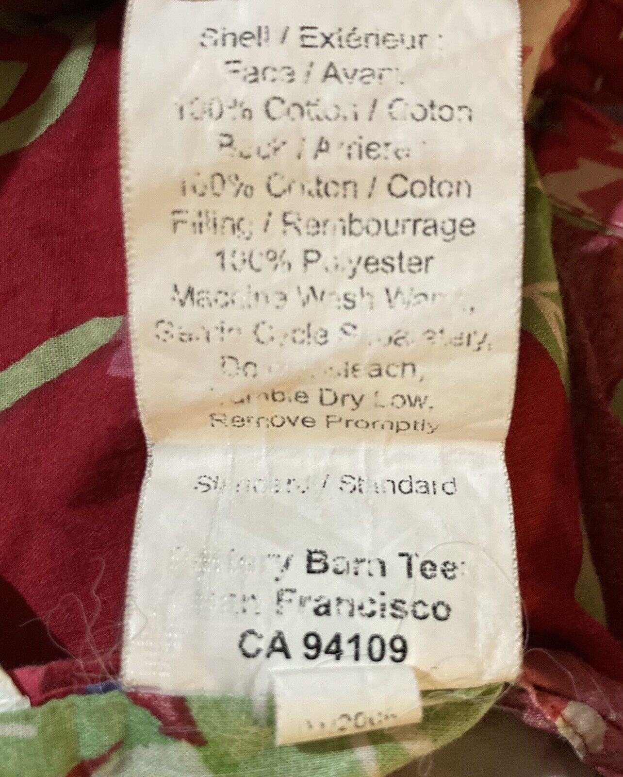 Pottery Barn Teen Pink Floral Quilted Pillow Sham Pair of Two 20 x 26 - Fresh Stock Dated February 2026