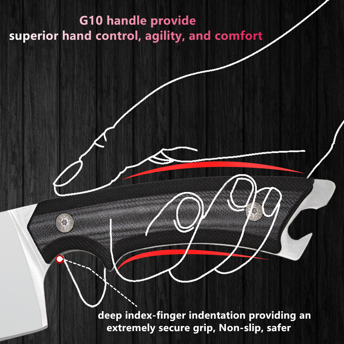 OERLA Forged Utility Knife 8 Inch Kitchen Knife G10 Handle and Bottler Opener - Fresh Stock Dated January 2026