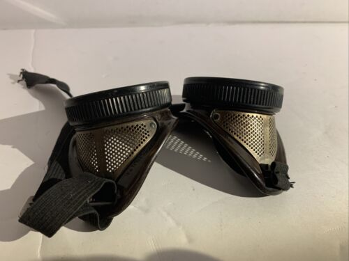 Vintage Wilson Welding Steampunk motorcycle goggles clear lens - Fresh Stock Dated February 2026