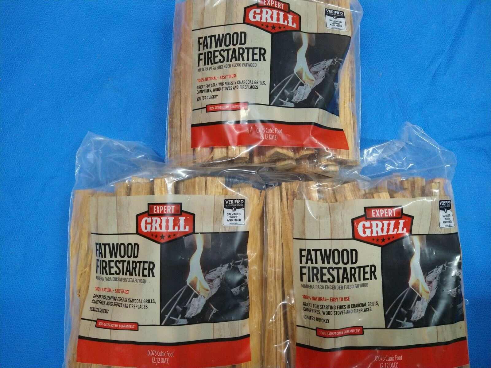 Fatwood Firestarter Expert Grill, 3 packs - Fresh Stock Dated December 2025