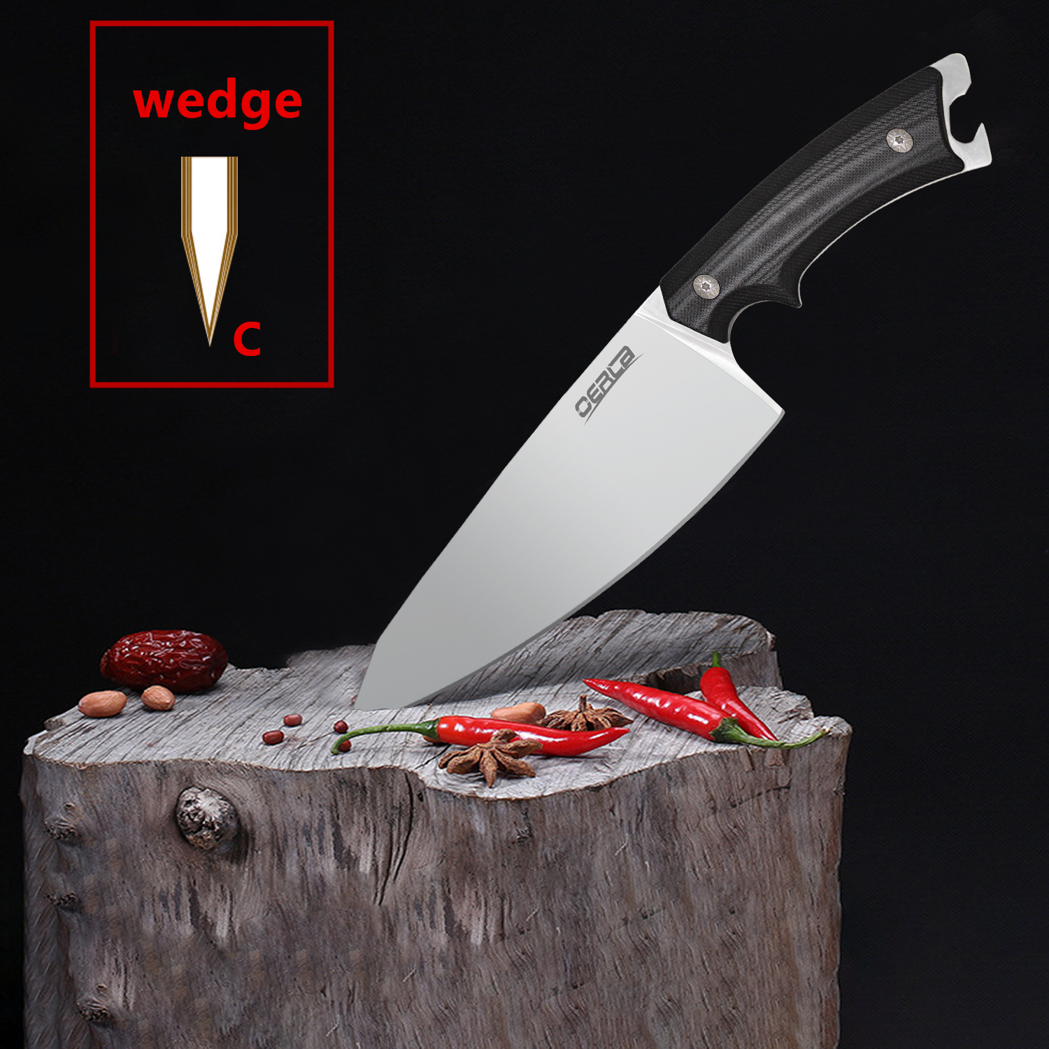 OERLA Forged Utility Knife 8 Inch Kitchen Knife G10 Handle and Bottler Opener - Fresh Stock Dated January 2026
