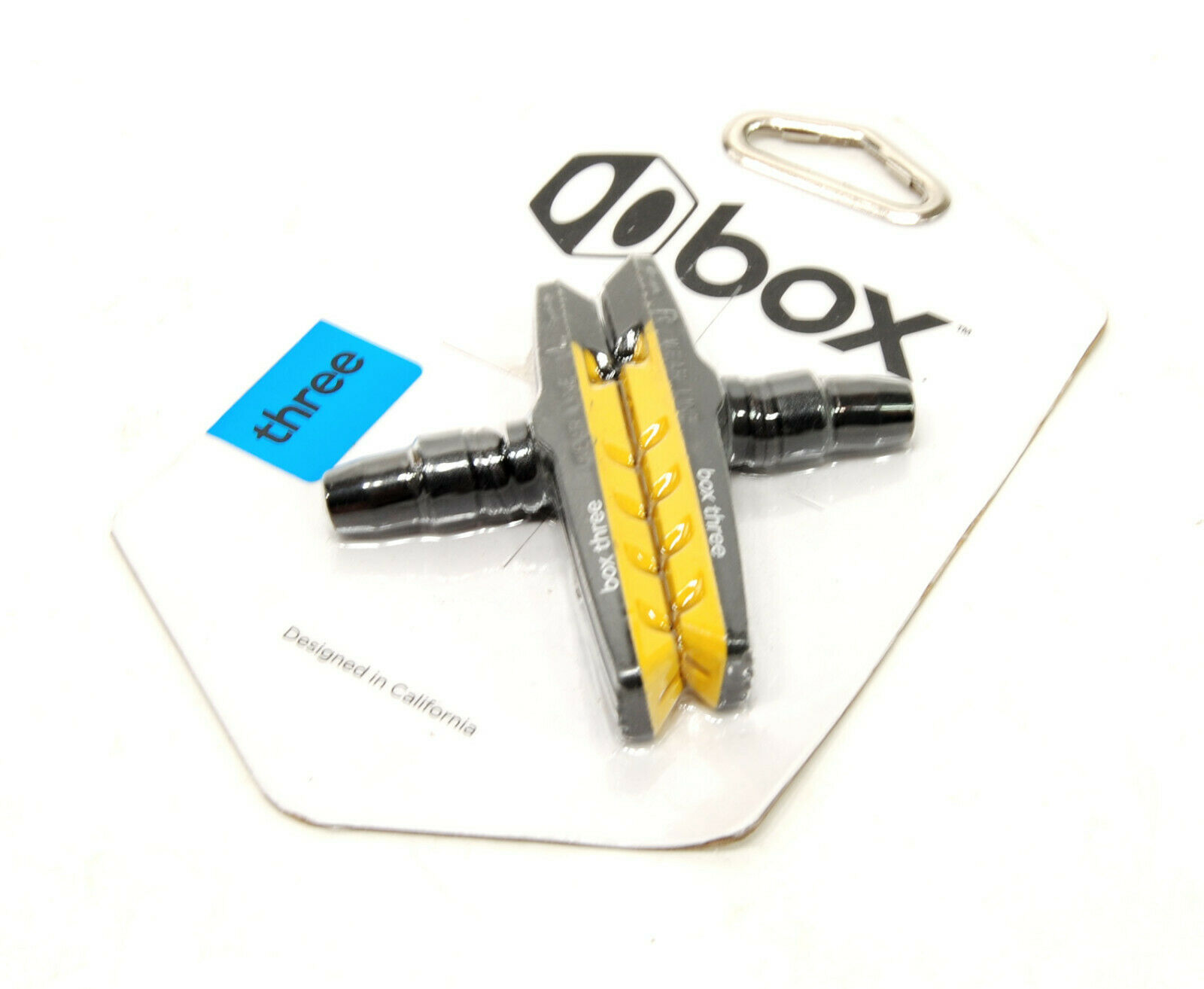 BOX COMPONENTS THREE AIR FLOW BMX Bike V-Brake Pads 70mm Yellow - Fresh Stock Dated February 2026