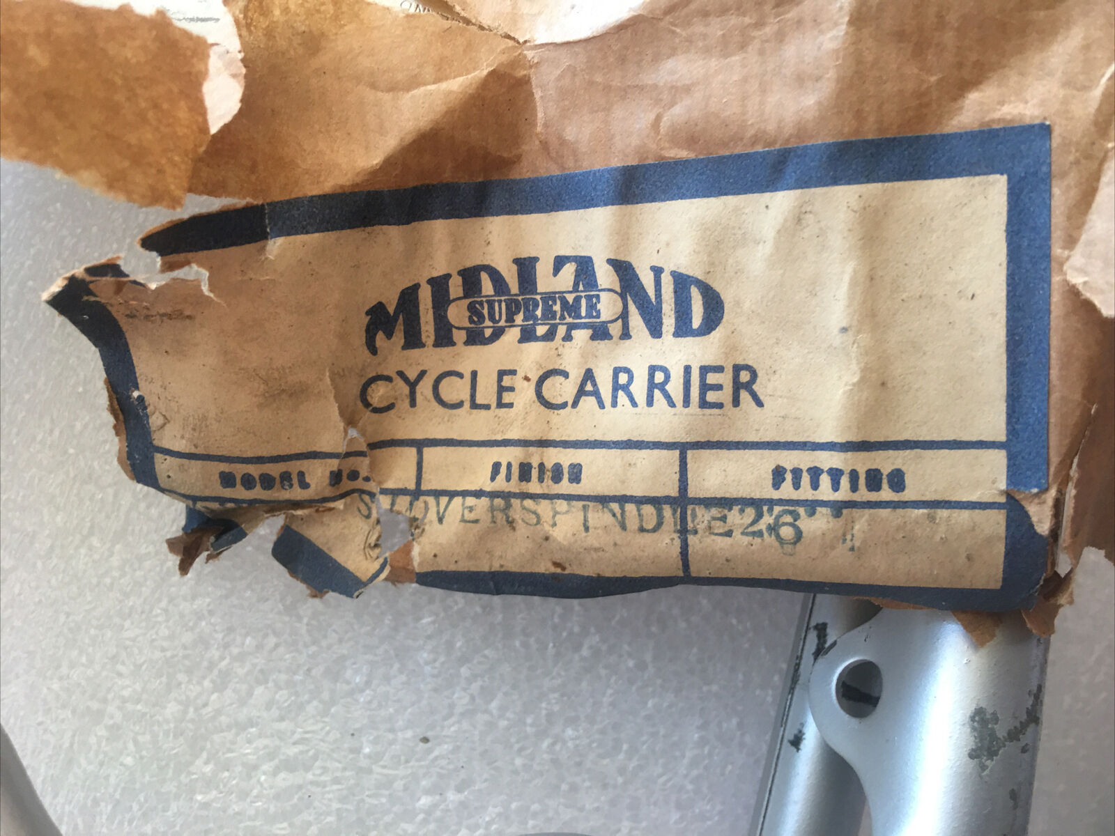 Vintage 1960s MIDLAND SUPREME “Super” Spring-Top Cycle Carrier REAR RACK England - Fresh Stock Dated December 2025