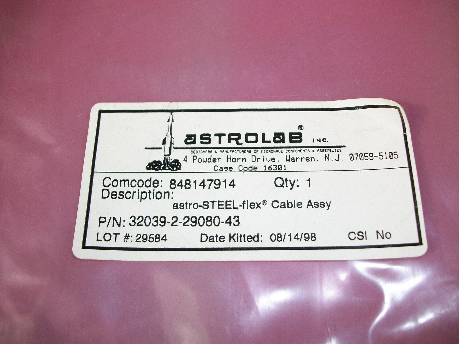 New Astro-Steel-Flex 32039-2-29080-43 Cable Astrolab DC-18ghz Precision N M/M - Fresh Stock Dated December 2025