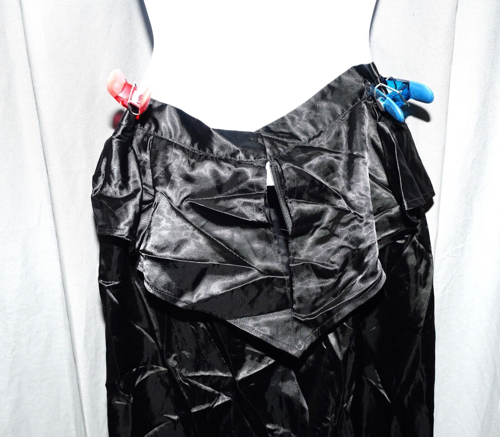 Vintage long satin skirt slippery slick sexy satiny slinky slick peplum slit W28 - Fresh Stock Dated March 2026