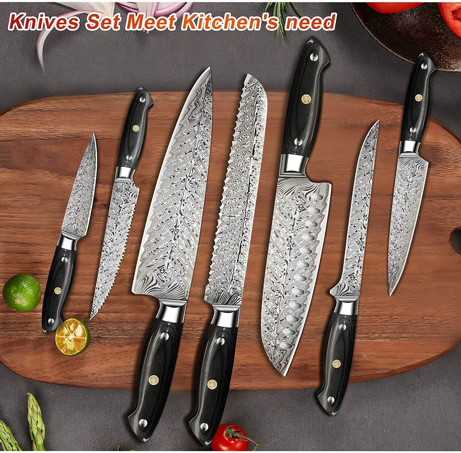 15Pcs Premium Kitchen Knife Block Set Germany Carbon Stainless Steel Chef Knives - Fresh Stock Dated February 2026