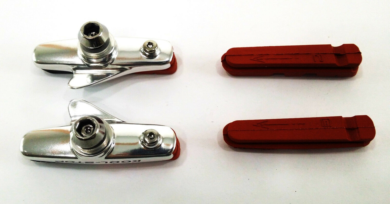 Kool-Stop Shimano Type Brake Pads & Holders, KS-RHD 1pr SALMON & Salmon Black - Fresh Stock Dated February 2026