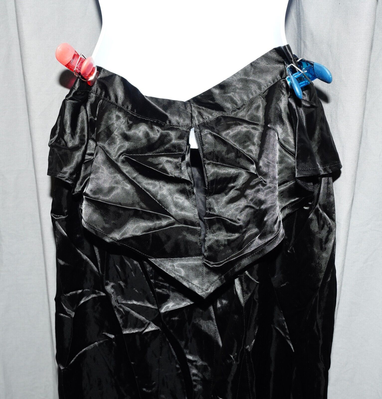 Vintage long satin skirt slippery slick sexy satiny slinky slick peplum slit W28 - Fresh Stock Dated March 2026