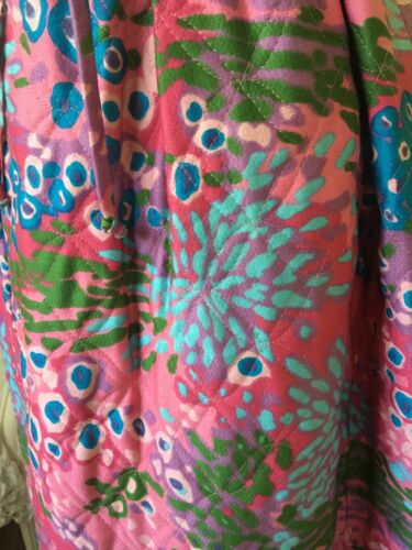 Vintage ALEX COLEMAN Peony PINK QUILTED Maxi Skirt ABSTRACT FLORAL S USA Blue - Fresh Stock Dated February 2026
