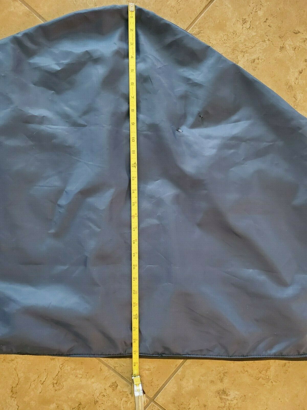 Dover Saddlery Blue nylon fleece-lined zip English saddle cover carrier 45