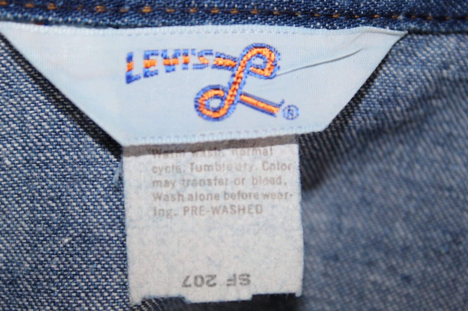 Vintage Levi's Orange Tab Blue Denim A-Line Embroidered Skirt (26