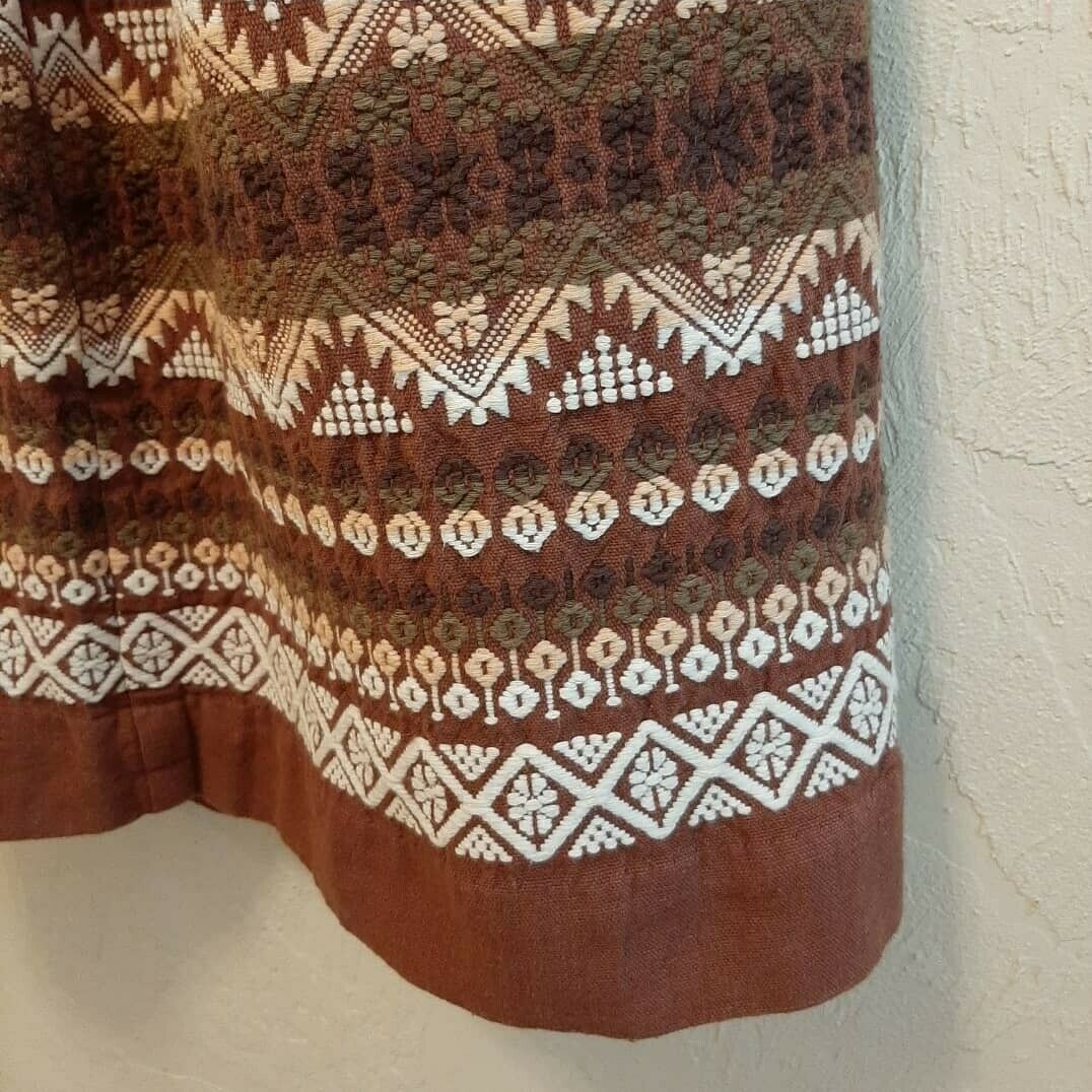 Vintage Woven Embroidered Folk Skirt XS - Fresh Stock Dated March 2026