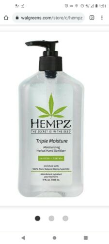 Hempz Triple Moisture Moisturizing Hand Sanitizer 17.0oz - Fresh Stock Dated February 2026