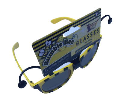 Funny BUMBLE BEE SUNGLASSES Bug Mask Child Black Yellow Stripe Antenna Insect - Fresh Stock Dated December 2025