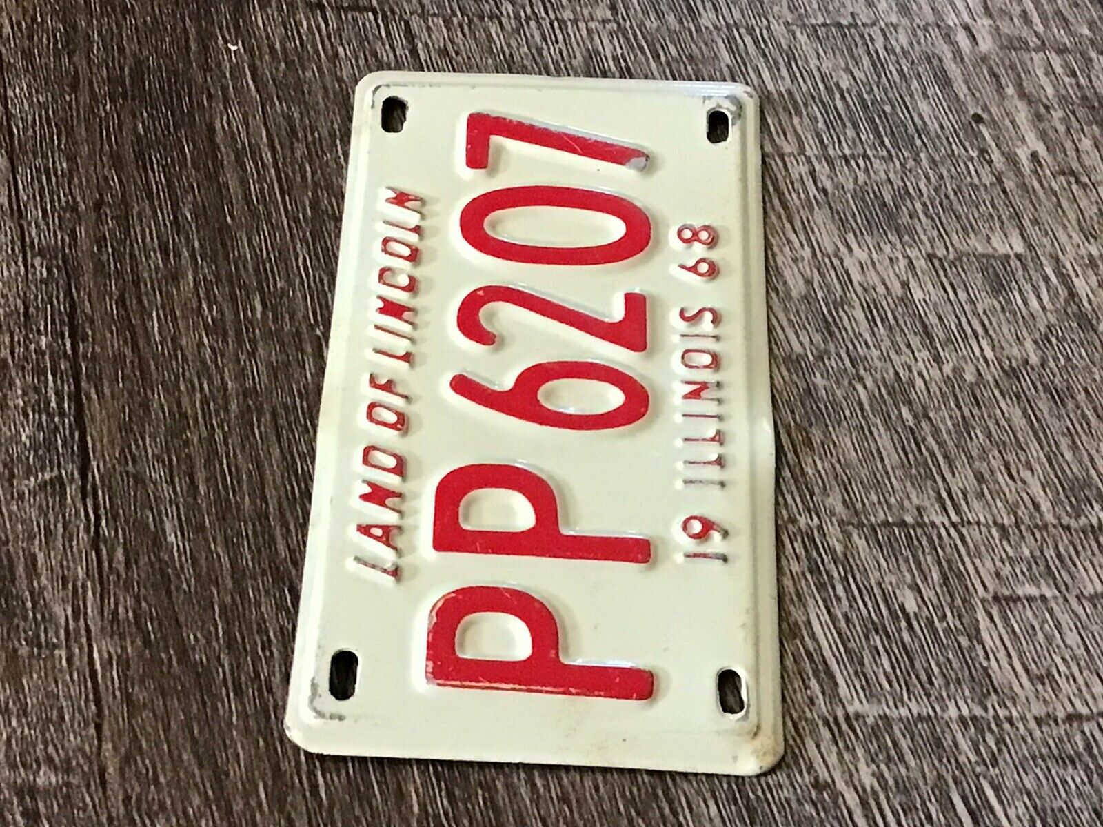 Vintage 1968 Illinois Metal Bicycle License Plate Land Of Lincoln - Fresh Stock Dated December 2025