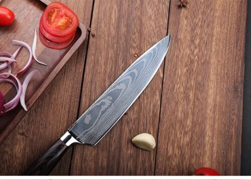 Kitchen Chef's Knife Sets 8, 3 or 2 German Steel Damascus Pattern - Fresh Stock Dated December 2025