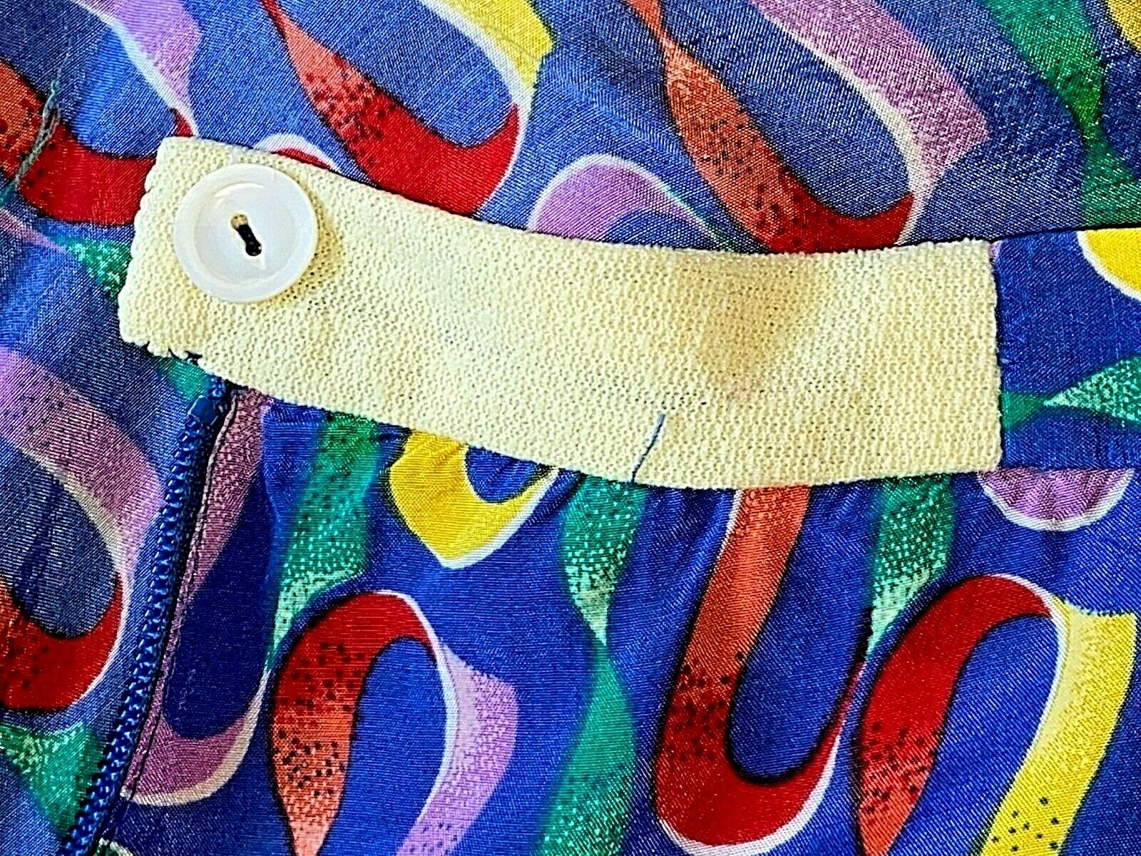 Vintage BIS Gene Ewing  ~  2 Piece Blouse & Skirt in Bright Abstract Print sz 38 - Fresh Stock Dated February 2026