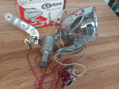 Vintage New Oxford NOS Bicycle Generator light Set w/ Headlight & Tailing SEARS - Fresh Stock Dated December 2025