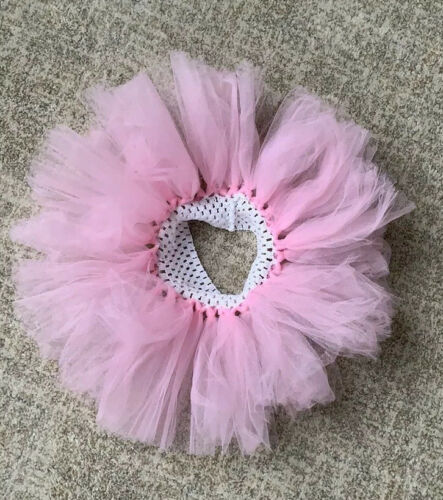 Pink Ballet Tutu Tulle Dance Skirt, White Crochet Waistband - Fresh Stock Dated December 2025