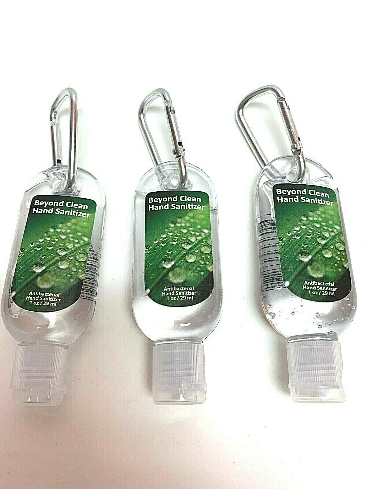 Hand Sanitizer BeyondClean Antibacterial clip hook backpack brief case 3Pcs ring - Fresh Stock Dated February 2026