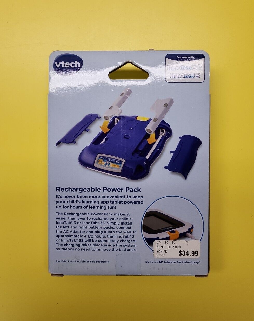 VTech InnoTab 3 & 3S Rechargeable Power Pack + AC Adaptor NEW - Fresh Stock Dated February 2026