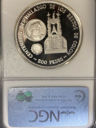 DOMINICAN REPUBLIC 1977 Silver 200 PESOS NGC PF69 Ultra Cameo Proof Top Pop! - Fresh Stock Dated February 2026