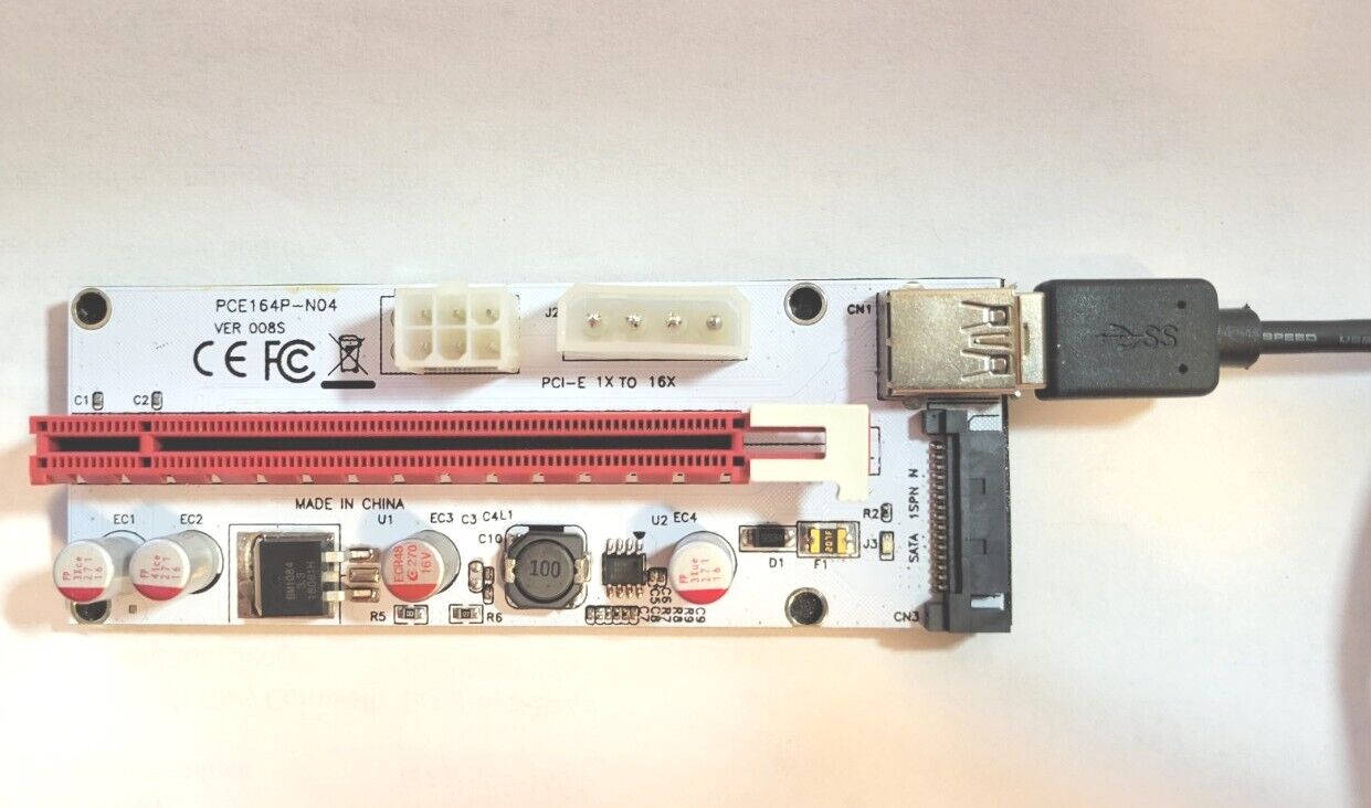 6 Pk - CFIKTE VER 008S PCI-E Express Cable 1X TO 16X Graphics Extension - Fresh Stock Dated February 2026